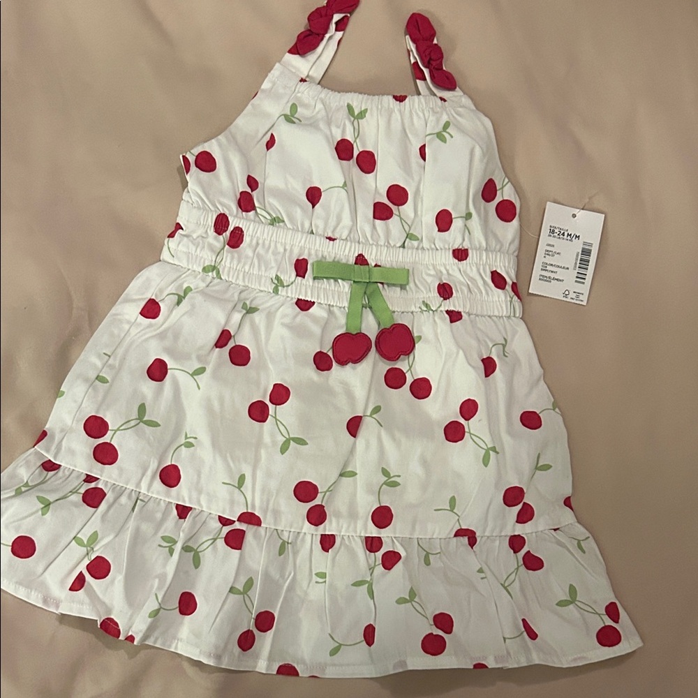 Gymboree White and Red Cherry Dress